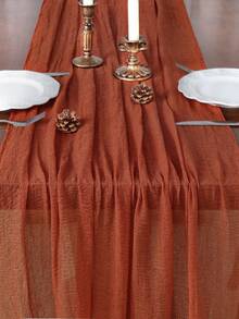 Terracotta Cheesecloth Table Runner 120 Inch Rustic Bohemia Cheese Cloth Runner 10Ft For Wedding Decorations Baby Bridal Shower Holiday Party Decoration - Terracotta - View 2