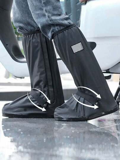 新款加厚PVC防水鞋套，防滑，成人款，高筒雨鞋套，外穿水鞋雨靴鞋套，鞋子，春夏精选，伴娘礼物，房间，卧室装饰，沙滩，旅行，男女通用，度假，婚礼，Y2K，派对