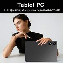 Qetupa 10.1-Inch Android 14 Tablet PC, 4GB RAM + 64GB ROM, MTK 6755 Quad-Core 1.3GHz Processor, HD (1280x800) IPS Touchscreen, Bluetooth 5.2 And 802.11ac WiFi 5, GPS, 2MP Front Camera And 5MP Rear Camera, 6000mAh Large Battery, No SIM Card Support (S3-1) - Grey - View 2