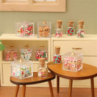 4pcs/Set Christmas Mini Candy Model Gift Box Scene Decoration Accessory For Dollhouse, Photography Prop