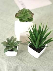 Conjunto de 3 macetas con suculentas simuladas, combinación de verde y rosa, plantas artificiales miniatura falsas para jardín, escritorio, habitación, ventana, regalo de inauguración de casa, decoración de arte, decoración de oficina, boda