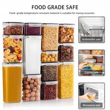 24/10/7 Piezas Hermético con Frascos Grandes Contenedores de Almacenamiento de Alimentos, Organizador y Almacenamiento de Despensa de Cocina, Frascos de Plástico de Grado Alimenticio para Cereales, Harina, Azúcar, Pasta, Alimentos Secos para Cocina, Casillero y Refrigerador, Incluye Etiquetas y Marcadores