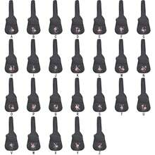 1 pieza Bolsa de guitarra acústica personalizada de 31 a 41 pulgadas, funda de guitarra con patrón de letra inicial personalizado de la A a la Z, bolsa de transporte de guitarra con ajuste personalizado, mochila de guitarra con correa de hombro ajustable, funda de guitarra acústica con doble correa - Negro - Ver 2