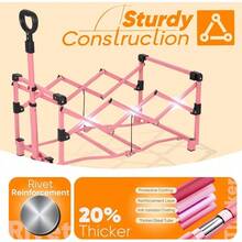 Carro plegable con frenos con capacidad de 200 libras carro ligero de utilidad carrito de compras plegable para camping deportes y día festivo. Rosa - BarbieRosa - Ver 3