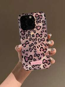 Luxury Leopard Shell Texture Phone Case, Compatible With 16/15/14/13/12 Pro Max/11/17/17 Pro/17 Pro Max, Fashionable Shock-Proof, Waterproof, Anti-Fall, Anti-Scratch Protective Back Cover - Pink Leopard Print - View 2