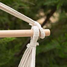 Aktive Võng treo bằng vải cotton và polyester sọc, kích thước 90x55x125 cm, có giá đỡ bằng gỗ, chịu được trọng lượng lên đến 110 kg. ✅ Giao hàng trong vòng 24/48 giờ đến Tây Ban Nha (lục địa) - màu đen - Xem 3