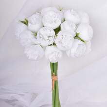 1 Bunch Silk Peony Bouquet Artificial Rose Flower 27 Flower Heads Artificial Peonies Flower For Home Wedding Party Centerpieces Arrangements Bridal Shower Decorations