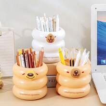 1pc Multifunctional Pen Holder, 3 Expression Options, Circular Pen Cup, Large Capacity, Desktop Storage, Large Capacity Desktop Stationery Organizer Pen Stand, Storage Bucket, Suitable For Office, School Supplies, Stationery Organization, Teachers, Home, Back To School/Graduation/Birthday Gift