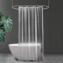 Shower Curtain,3D Water Cube PEVA Plastic Shower Curtain With Grommet Holes And Accessories,Heavy Duty Clear Waterproof Shower Curtain Liner For Bathroom Decor-180 X 180 Cm Summer Bathroom Accessories Back To School