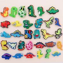 6/31pcs/Set Cartoon Casual PVC Shoe Decoration Dinosaur Shoe Charms For Summer Gift For Man