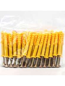 20 套干墙锚固套件 - 塑料墙锚，带镀锌开槽平头螺钉，非常适合干墙安装