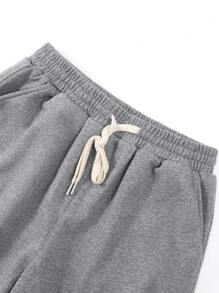 Set di tre pezzi di pantaloncini da uomo in cotone basic, stile college a coste con blocchi di colore, nuovi pantaloncini da uomo in primavera ed estate, morbidi e traspiranti, color caramello + grigio floreale + albicocca chiaro.