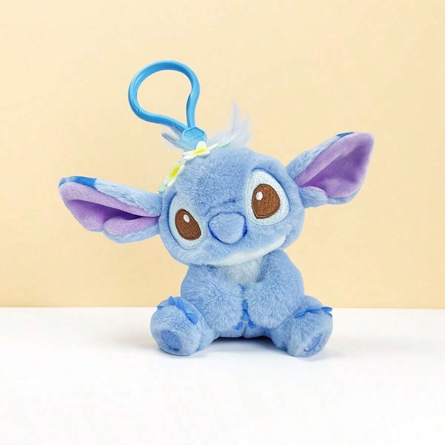 MINISO Stitch Plush Toy Keychain, Soft Fur With Iconic Big Ears, An Eye Catching Companion For Keys And Bags, Suitable As A Birthday Gift For Friends (1 PC) - Blue - View 1