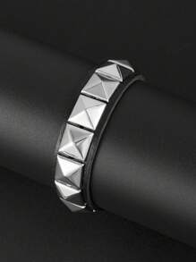 Yanxyad Punk Bracelets Set For Men, Punk Spiked Studded Bracelets PU Leather Rivet Studded Bracelet For Men Women, Goth Punk Bracelet Black Biker Wide Strap Adjustable Bangle Wristband, Gothic Punk Bracelet For Men Women Gifts
