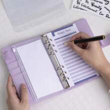 Cuaderno A6 de hojas sueltas Macaron, planificador creativo con tapa, agenda de gestión de presupuesto, útiles escolares, regreso a clases.