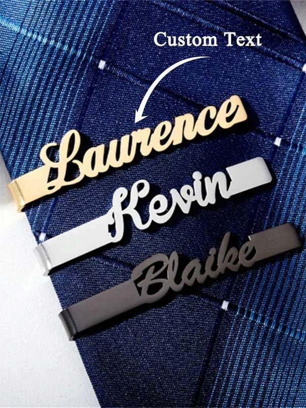 1PC Personalized Name Tie Clip Stainless Steel Tie Pin Custom Name/Letters Tie Clip Fashion Wedding Groomsmen Gifts Birthday Gifts Party Gifts For Him,Durable,Colorful,Cute,Adorable,Funny,Kawaii,Y2K,Stylish,Unisex,Casual,Custom,Personalized,Unique,Customized,Ideal Gifts For Him,Ideal Gifts For Her,Her,Boyfriend,Girlfriend,Family,Friends