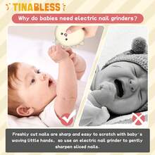 Tinabless 1 Pc Electric Nail Trimmer, Easy Electric Nail File, Baby Nail Clipper & Nail Trimmer Kit For Newborn, Toddler, Or Children Fingernails & Toenails, 6 Buffer Pads - Multicolor - View 6