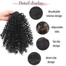 Short Ponytail Extension, Curly Ponytail Wig Synthetic Women's Curly Ponytail, Suitable For Fluffy Small Curly Drawstring Ponytails, Very Natural Wig 14 Inches