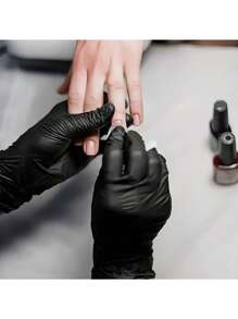 100-Piece Black Disposable Nitrile Gloves For Painting.Crafts, Cleaning & Food Handling, Beauty & Nail Care -Home Cleaning Essentials(No Box), Home Cleaning, Kitchen Cleaning, Party Cleaning