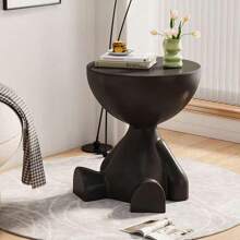 Moderno tavolino da metà orso (nero/beige) 2-in-1 comodino, tavolino da caffè e tavolino laterale con vano portaoggetti nascosto per camera da letto, soggiorno e terrazzo, forniture scolastiche, back to school