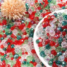 1 包随机颜色玻璃水晶尖珠，红色和绿色色调 - 紅綠混色 - 查看 5