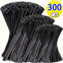 300pcs Heavy Duty Nylon Cable Ties, Self-Locking Adjustable Waterproof Non-Slip For Outdoor Cables, Garden & Home Organization - Durable Multi-Size Cord Organizer