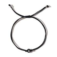 1 Pc Minimalist Black Cord Bracelet With Letter – Jewelry For Daily Wear