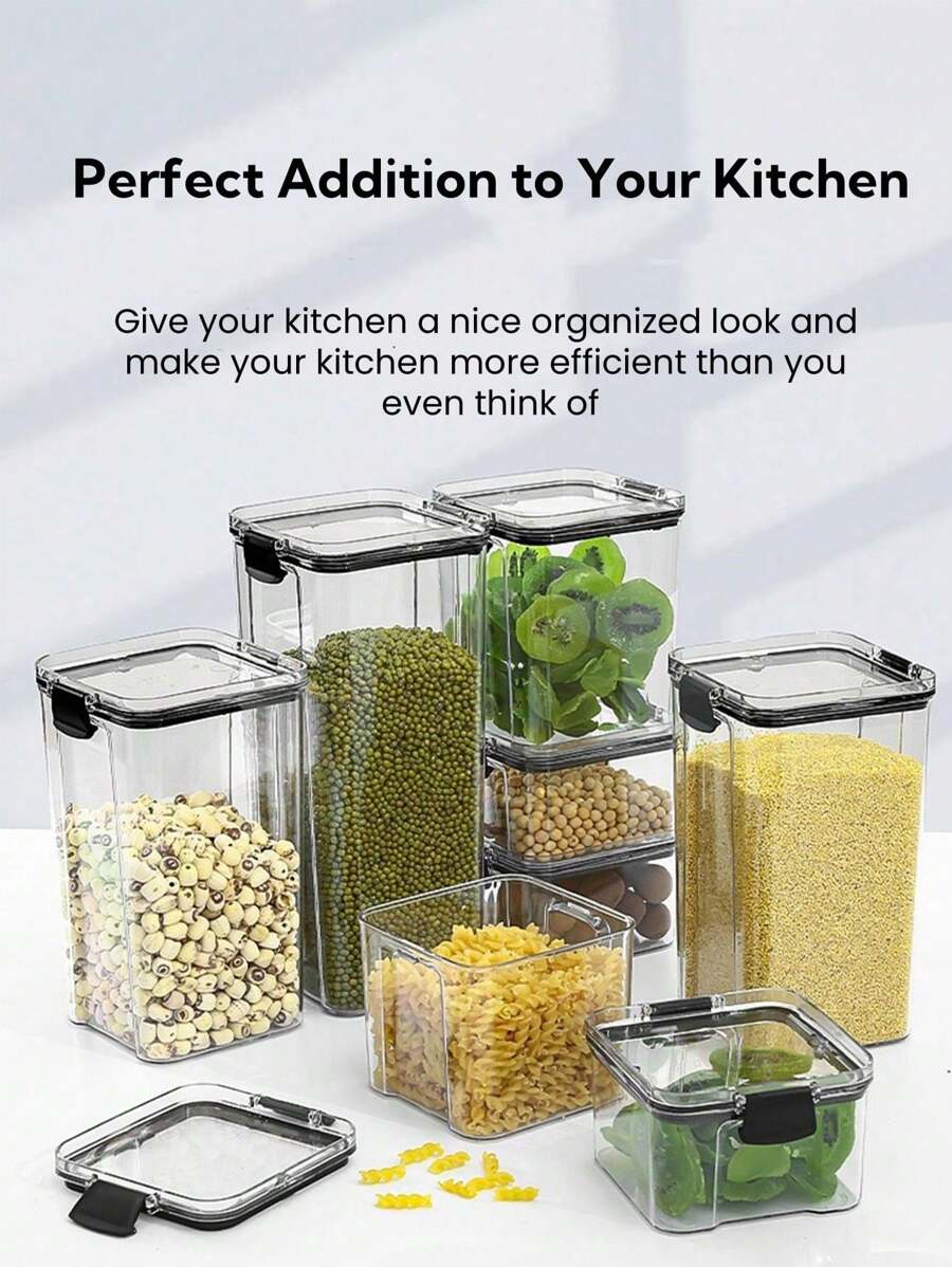Słoik kuchenny z zamknięciem, pojemnik do przechowywania żywności, przezroczysty, materiał medyczny, plastikowe, zamknięte pudełko, pudełko do przechowywania ziarna