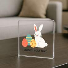 1pc Acrylic Ornaments Happy Easter Clear Acrylic Keepsake, Customizable Easter Gift With Text Option, Spring Egg Festival Desk Decor