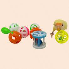 9 Pacotes Conjunto de Bola de Sino para Pássaros para Mastigação, Treinamento e Brincadeira, Brinquedo de Prêmio Colorido para Gaiola de Papagaio para Calopsita, Periquito, Jandaia, Patinhas Pequenas para Filhotes de Gatos e Cães, Cores Aleatórias