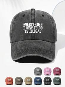 1 Stück Unisex EVERYTHING Buchstaben Muster Retro Baseballkappe, atmungsaktiv, geeignet für Outdoor Sport, Wandern, Alltagskleidung, verstellbar, modisch, vielseitig, Geschenk für Feiertag