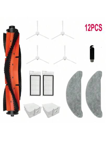 Compatible Xiaomi Roidmi Eve Plus SDJ01RM Robotic XCLEA H30 Plus/H40 Robot Stofzuiger Cleaner Spare Parts: Mop Cloth, HEPA Filter, Main Brush, Side Dust Bag, Accessories