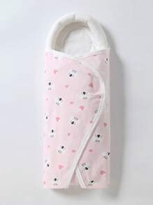 1 buc. Pătură de bumbac, potrivită pentru bebeluși cu vârsta de 0-2 luni, dublu strat din bumbac pur, primăvară/toamnă/iarnă, sac de dormit anti-vânt pentru nou-născuți, ușoară