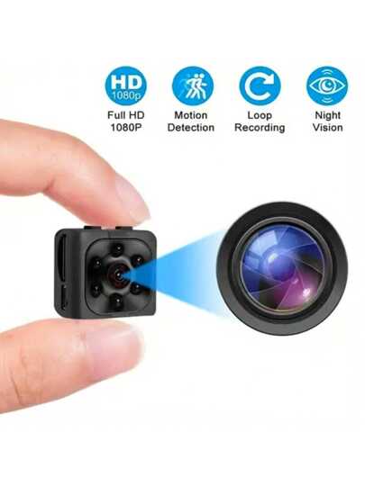 Mini 1080P HD Nanny Cam Night Vision, Motion Detection Loop Recording Full Indoor Security Camera, USB Powered, Display, Wand Mountable Home Monitoring, Portable Monitoring Circular Lens Camera view 2