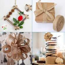 10M/Roll 6mm-50mm Mesh Burlap Trim Natural Jute Burlap Ribbons Vintage Rustic Linen Ribbon DIY Craft Gift Wrapping Wedding Decora