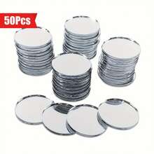 50 piezas de espejos redondos de vidrio mini de 2,5 cm para proyectos artesanales y manualidades, viajes, enmarcado, decoración de fiestas y vacaciones, decoración de mesas y postres, fondos de fiesta, marcos de fotos y marcos de imagen, y renovaciones creativas
