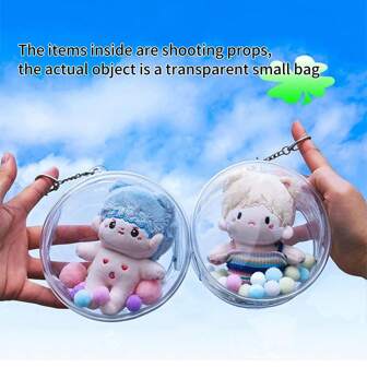 1 Doll Small Hanging Bag HD Transparent Bag Doll Protection Bag Out Of The Doll Display Bag PVC Material Transparent Small Pain Bag Can Hold 3.9 Inch Dolls, Earphone Small Hanging Bag, Portable Coin Purse