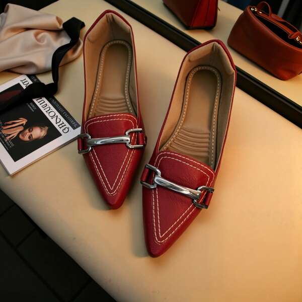 Sapatilha Feminina Pele Vermelho | Enfeite Reto Ônix – Estilo moderno estrutura reforçada resistência prolongada