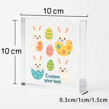 1pc Acrylic Ornaments Custom Text Easter Acrylic Display, Happy Easter Themed Block, Colorful Spring Holiday Gift For Loved Ones, Easter Basket Filler Idea