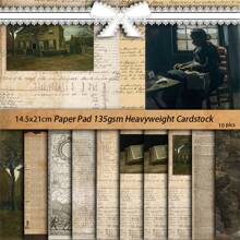 10 Stück lila Zauberhafte Material Papiere, Retro Europäisch Blumen Pflanzen Muster für Scrapbooking, festliche Dekoration, Grußkarten zum Selbermachen, Explosionsbox, Geschenkverpackung, Party Zubehör, Schulmaterial, Einschulung