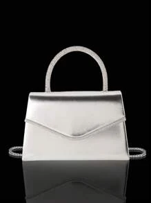 Elegante nuevo estilo de bolsos de mujer, bolsos de noche, bolsos de fiesta. Bolsos de fiesta de moda de PU con pedrería, bolsos de graduación. Conjunto de tres piezas con bolso de cadena para el hombro elegante y avanzado, colgante de pedrería brillante. Juego de collar, aretes y pulsera con colgante de pedrería avanzado, adecuado para fiestas, bodas, cenas, reuniones.