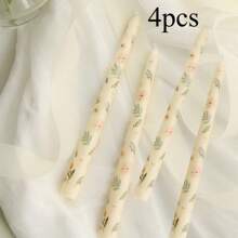 Caja de regalo con 2/4 piezas de velas perfumadas cónicas de 25 cm, con diseño pintado a mano de rosa romántica. Diámetro de la base 2,3 cm/0.91 pulgadas, para decoración del hogar, cena a la luz de las velas, decoración de mesa y decoración de bodas