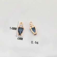 1pc/2pcs/4pcs Cute Macaron Color Heart Shaped Copper Alloy Zirconia Crystal Water Drop Pendant For DIY Jewelry Making, Bracelet, Earrings, Necklace Accessories