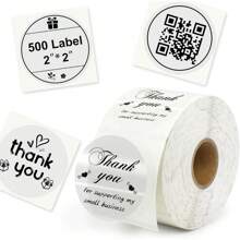 Thermotransfer-Etiketten, selbstklebende Direkt-Thermotrucker-Etiketten für Farbcodierung, Logos, Namen, Preisschilder, Versandadressen, Danksagung für kleine Unternehmen, QR-Code (5 cm), Schulmaterial, Schulanfang