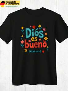 Dios es bueno Salmo 100 5 Herren T Shirt Mode Freizeit O Hals Baumwolle Sommer Bequemes  Männer Oberteil Cooles Geschenk Streetwear Casual Everyday - Schwarz - Übersicht 4