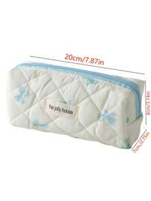 1个！少女魅力爆棚！蝴蝶结格纹笔袋~清新格纹图案，大容量收纳，轻松收纳文具杂物。柔软可爱的造型，点亮你的书桌——学生和通勤族必备的精致收纳包，适合返校季、学校用品、笔袋、书包等。 - 彩色 - 查看 11