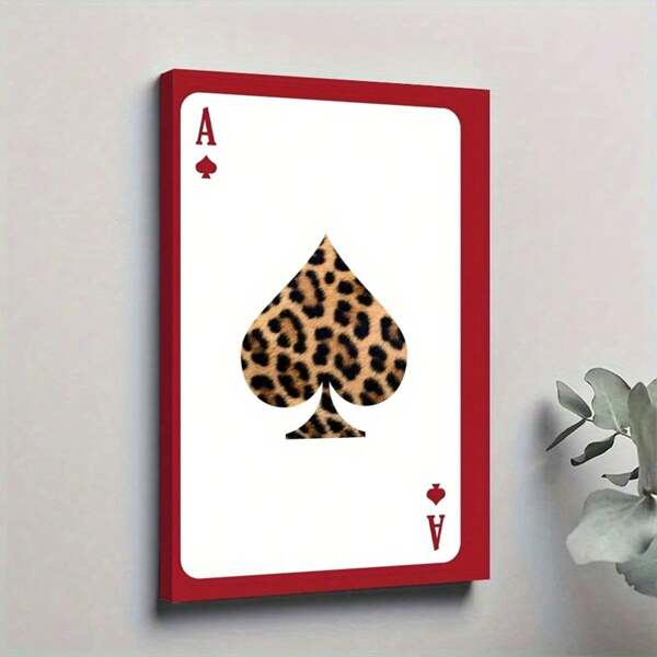 1pc Canvas Wall Art - Fashion Leopard Aesthetic Poster, Modern Home Decoration, Suitable For Bedroom, Living Room Or Office, Vertical Hanging Design, Modern Frameless Wall Arts Posters