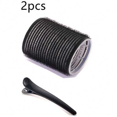 2件套大号卷发器带夹子，自粘式卷发器，适用于长发/中长发/短发和刘海，DIY卷发工具（1个大号卷发棒+1个夹子）