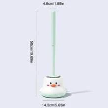 1 pieza Cepillo de baño con diseño tierno de lechón y pollito, juego de cepillos de limpieza montados en la pared con ángulos de limpieza, herramienta de limpieza de baño y retrete, cepillo de retrete de limpieza profunda mágica