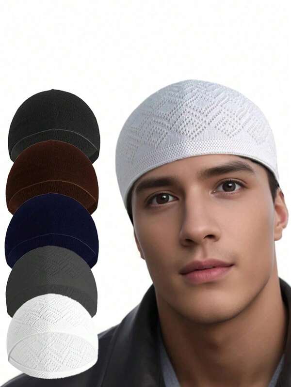 1st moslim gebedsmuts voor mannen en vrouwen, warme gebreide wintermuts, islamitische muts voor moslim en Arabische mannen en vrouwen